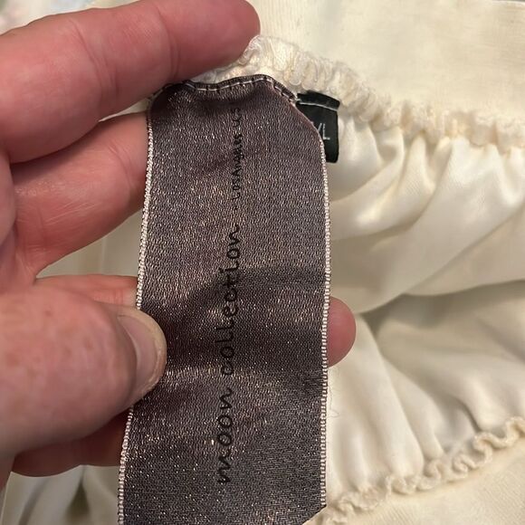 Moon Collection Off White Embroidered Boho Cottage Core Tulle Skirt - Picture 11 of 12